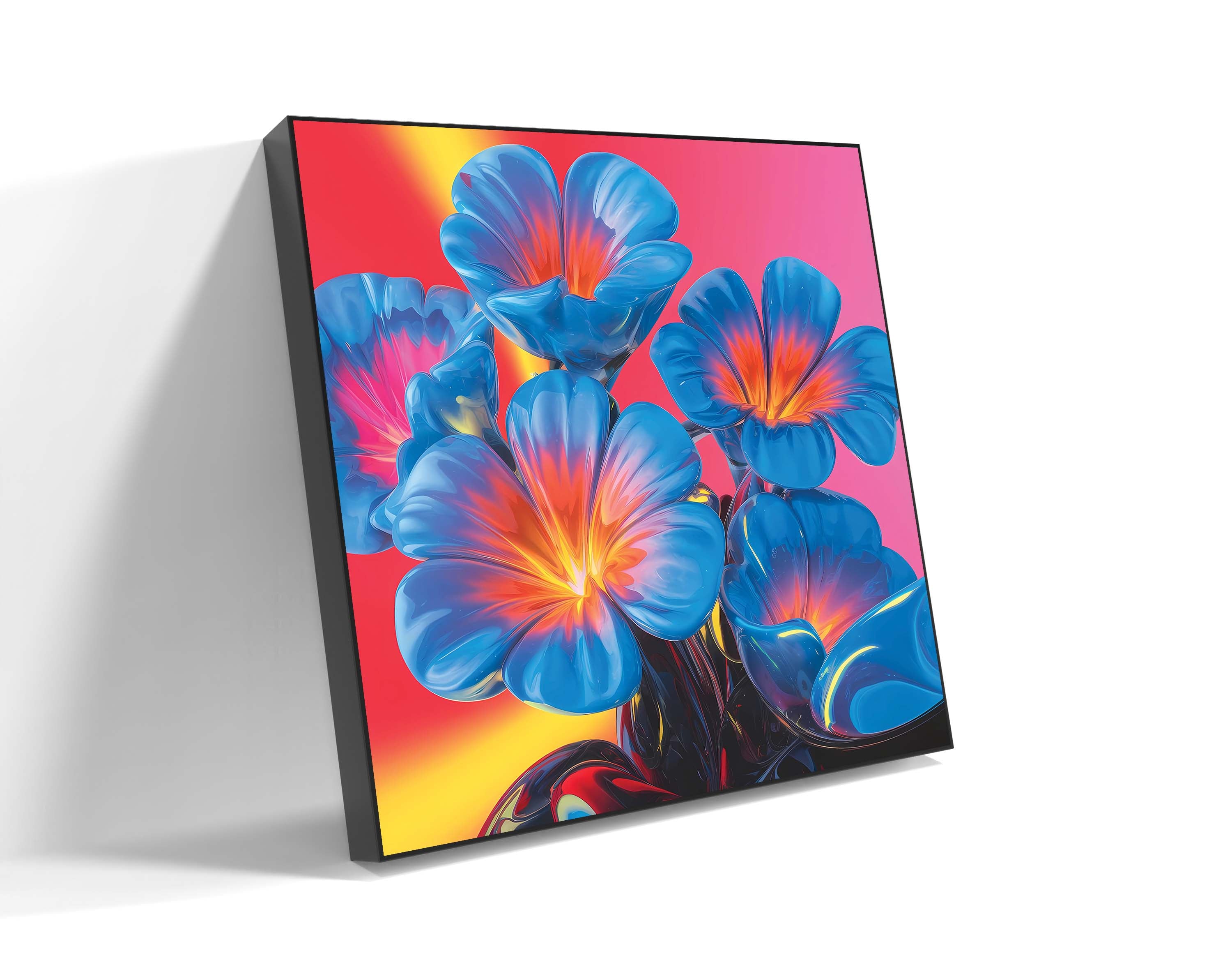 Modern Glow: Neon Floral Elegance