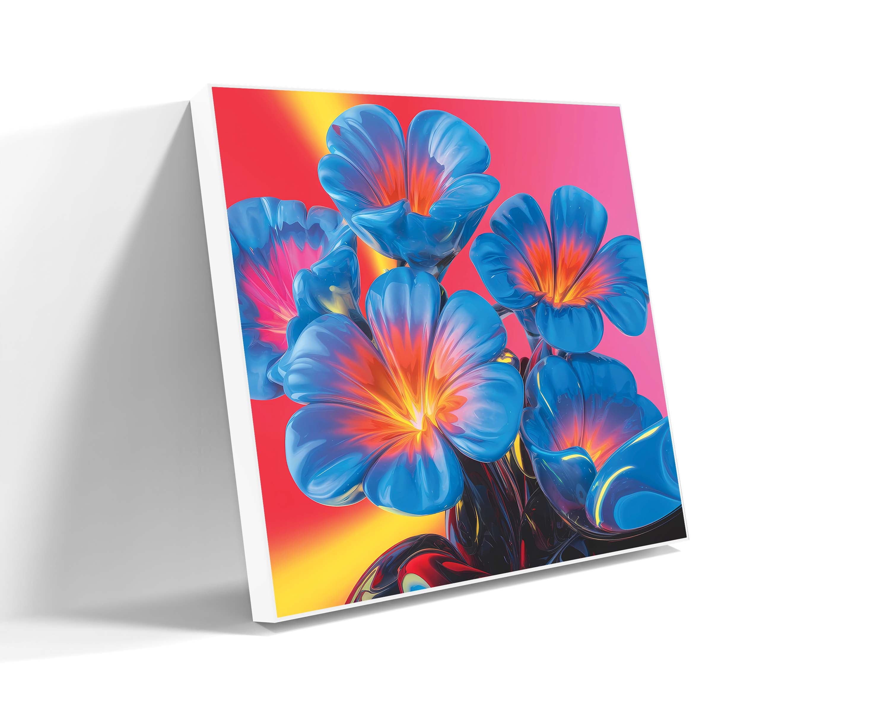 Modern Glow: Neon Floral Elegance