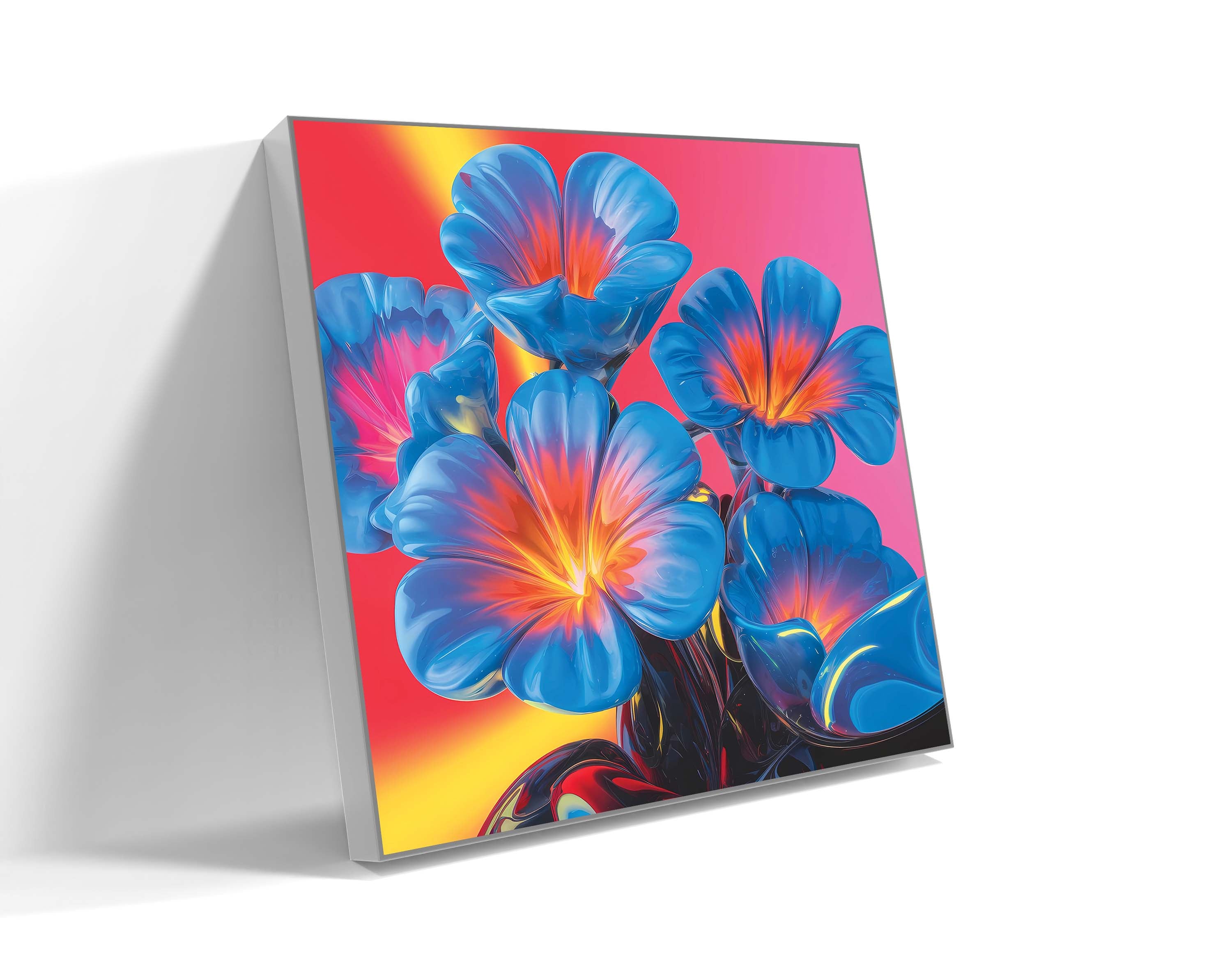 Modern Glow: Neon Floral Elegance