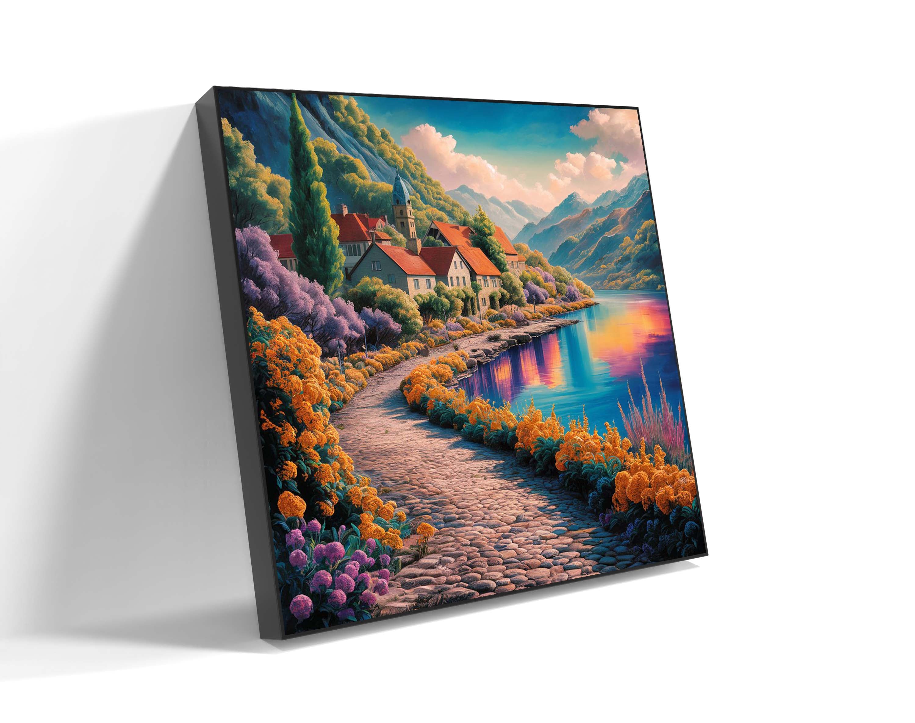 Serene Lakeside Village