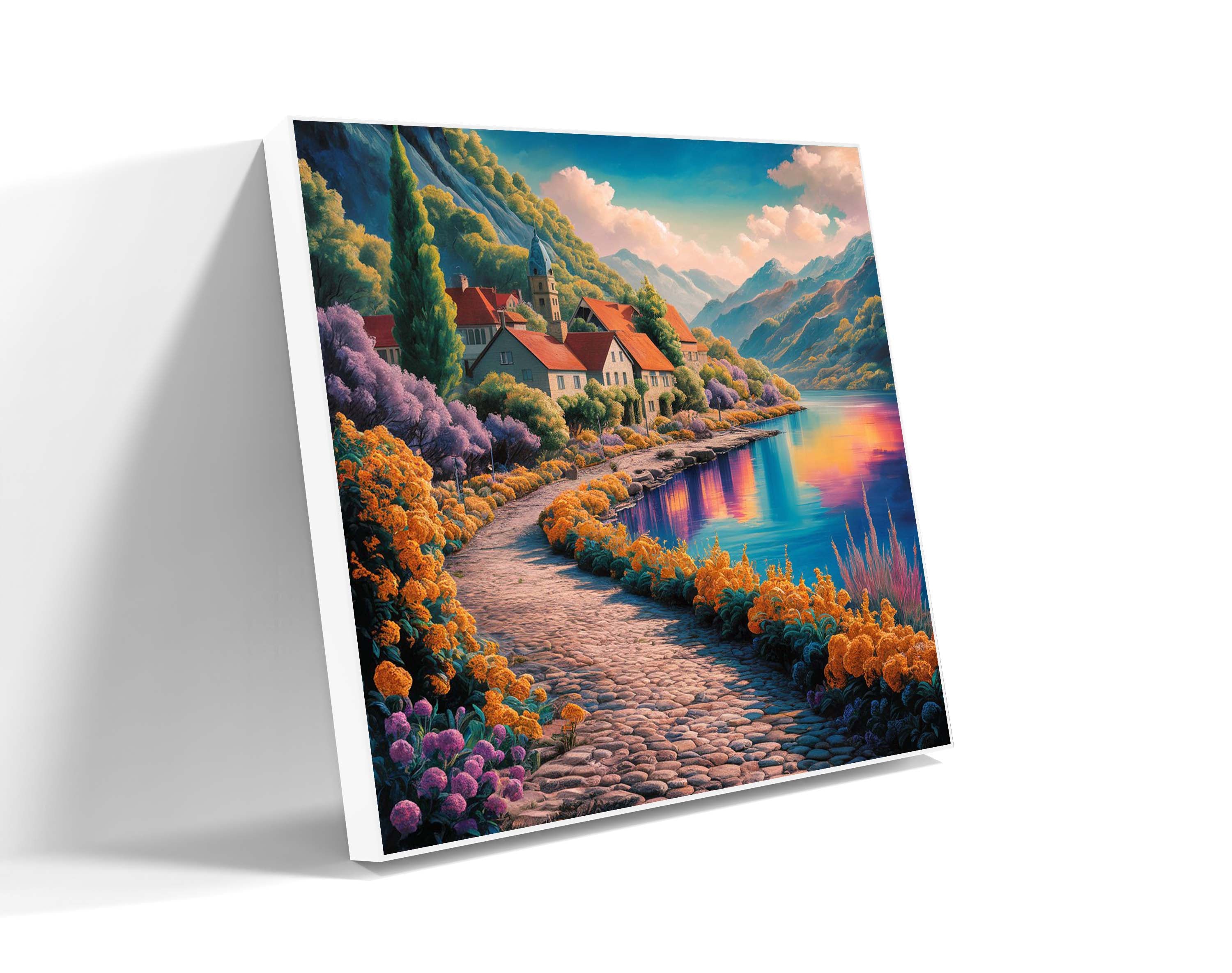 Serene Lakeside Village